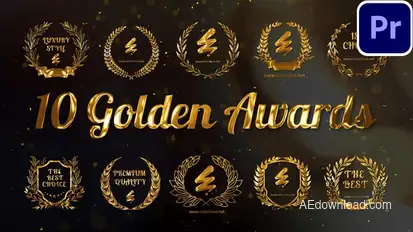 10 Golden Awards MOGRTs For Premiere Pro Premiere Pro template preview