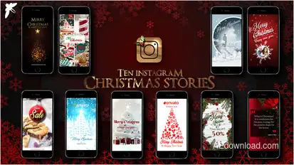 10 Instagram Christmas Stories Video Displays template preview