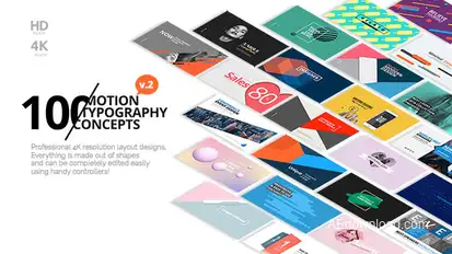 100 Motion Typography Concepts v2 Video Displays template preview