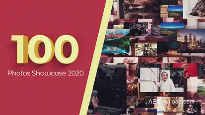 100 Photos Showcase Intro Video Displays template preview