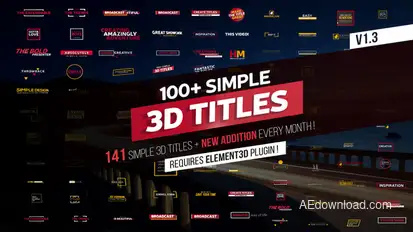 100+ Simple 3D Titles V1.3 Video Displays template preview