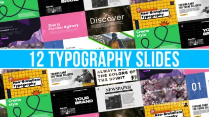 12 Typography Slides Premiere Pro template preview