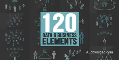 120 Element Icons People Video Displays template preview