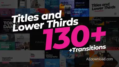 130 Titles Lower Thirds Video Displays template preview