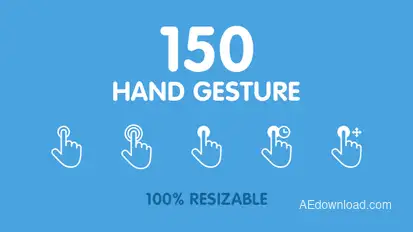 150 Animated Hand Gestures Video Displays template preview