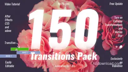 150 Transitions Pack Video Displays template preview