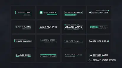 16 Lower Thirds Video Displays template preview