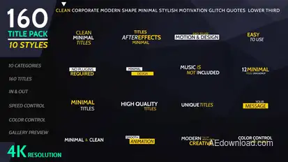160 Titles Pack Different Styles Video Displays template preview