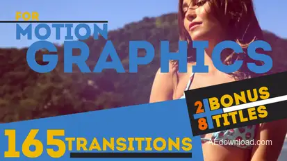 165 Transitions & 28 Titles Pack Motion Graphics Video Displays template preview