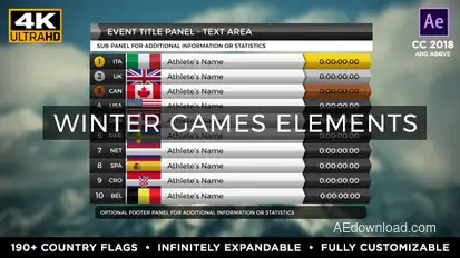 2026 Milano Cortina Winter Games Elements - Medal Tracker & Event Results - Milan, Italy Video Displays template preview