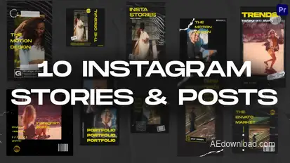 20in1 Instagram Stories & Posts Mogrt Premiere Pro template preview