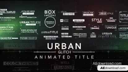 30 Fast Glitch Urban Titles Video Displays template preview