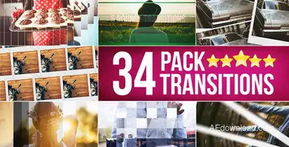 34 Transitions Pack Video Displays template preview