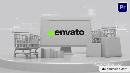 3D Animated Shopping Logo Premiere Pro template preview