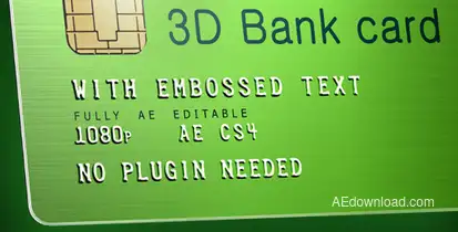 3D Bank Card with Embossed Text Video Displays template preview