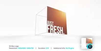 3D Box Logo Reveal Logo Stings template preview