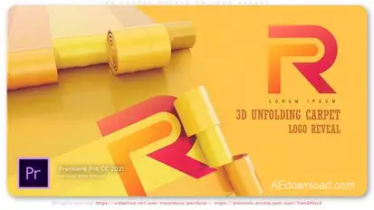 3D Carpet Unfolding Logo Reveal Premiere Pro template preview