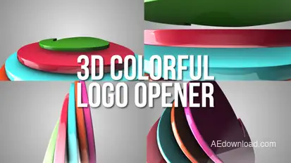 3D Colorful Logo Opener Video Displays template preview