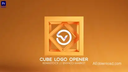 3d Cube Logo Premiere Pro template preview