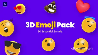 3D Emoji Pack Premiere Pro template preview