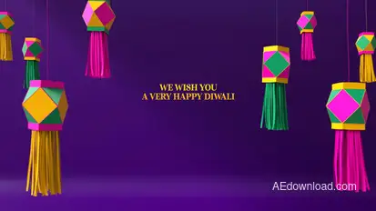 3D Happy Diwali Logo Mogrt Premiere Pro template preview