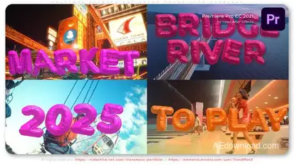 3D Inflated Typography Letters Pack Premiere Pro template preview