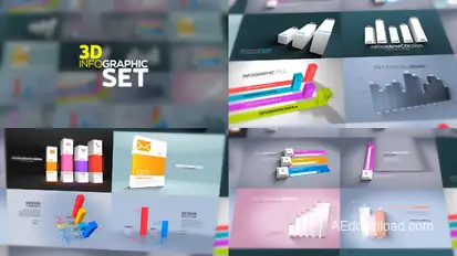3D Infographics Set Video Displays template preview