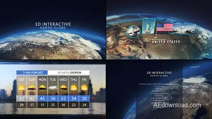 3D Interactive Earth Globe Video Displays template preview