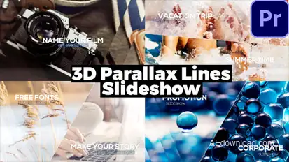 3D Lines Slideshow Premiere Pro template preview