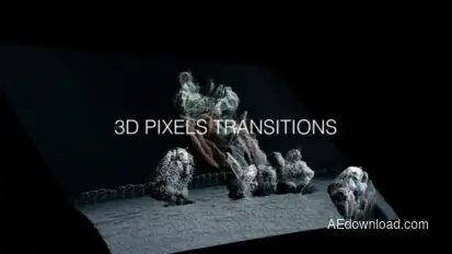 3D Pixels Transitions Premiere Pro template preview