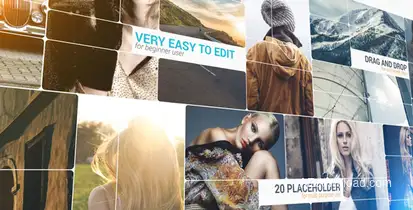 3D Slice Photo Slideshow Video Displays template preview