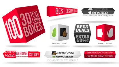 3D Text & Logo Boxes Video Displays template preview