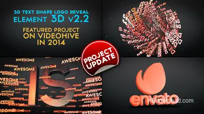3D Text Shapes Logo Reveal Video Displays template preview