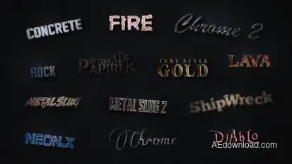 3D Text Styles Cinematic Trailer ToolKit Video Displays template preview