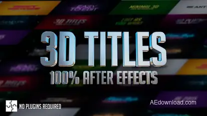 3D Titles - No Plugins Video Displays template preview