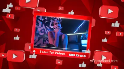 3d Youtube Intro Premiere Pro template preview