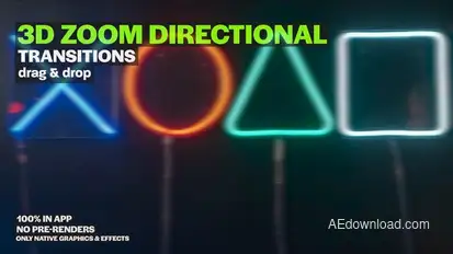 3D Zoom Directional Transitions: Dynamic Zooms With Smooth Movements for 3D Scene Shifts Premiere Pro template preview