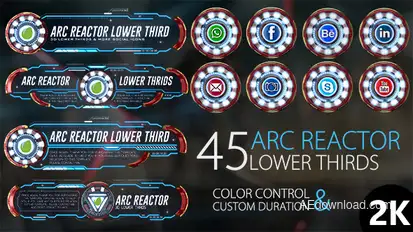 45 Arc Reactor Lower Thirds Video Displays template preview
