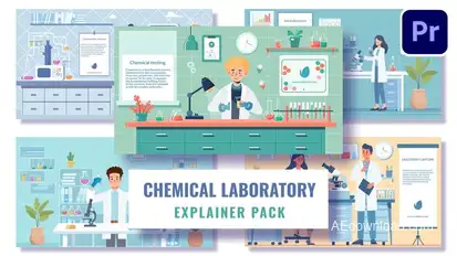 5 Concepts Flat Character Scientist MOGRTs For Premiere Pro Premiere Pro template preview