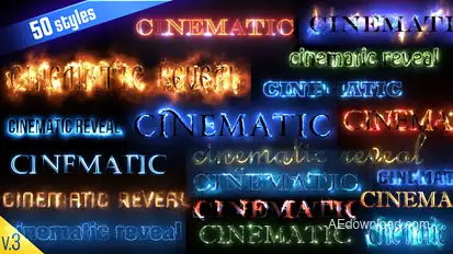 50 Cinematic Text Styles Video Displays template preview