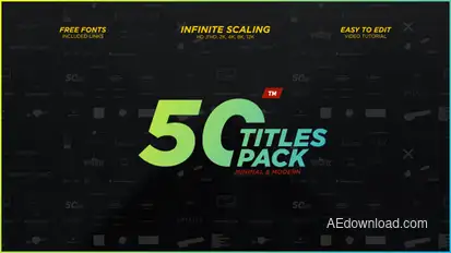 50 Minimal & Modern Titles Pack Video Displays template preview