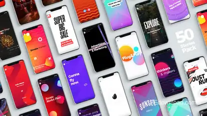 50 Stories Pack Video Displays template preview