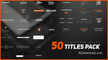 50 Stylish Corporate Titles Pack Video Displays template preview