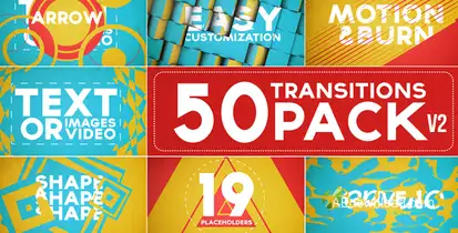 50 Transitions Pack with Opener Elements template preview