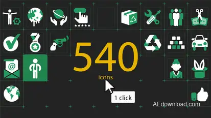 540 Animated Icons Video Displays template preview