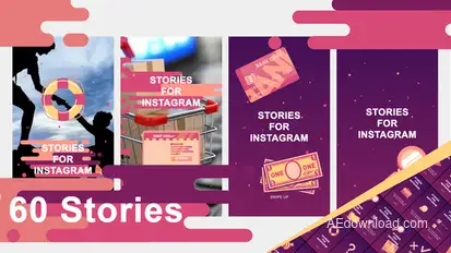 60 stories Video Displays template preview