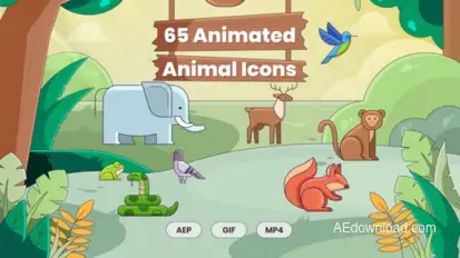 65 Animated Animal Icons Video Displays template preview