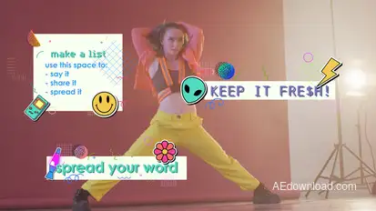 90s Inspired LowerThirds Premiere Pro template preview