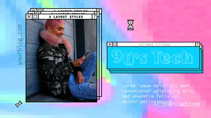 90sTechSlidesTitles Premiere Pro template preview