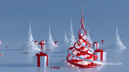 Abstract Christmas Trees (2 in 1) Video Displays template preview
